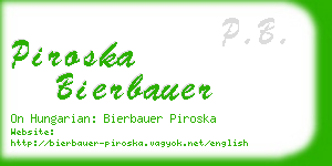 piroska bierbauer business card